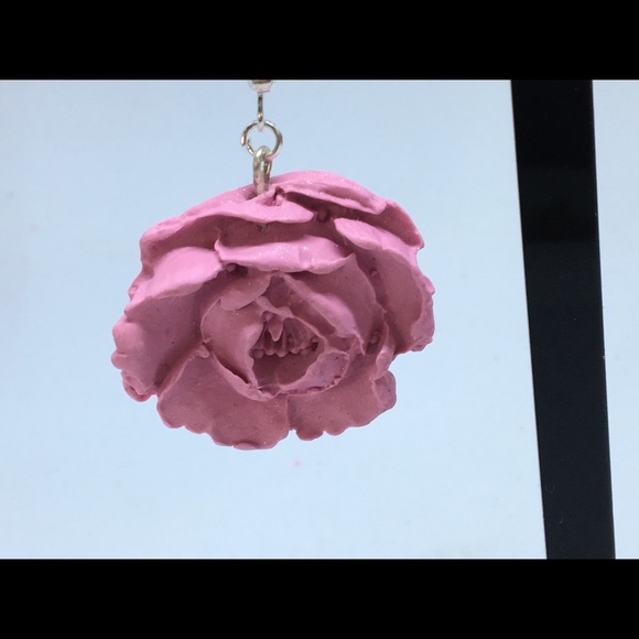 Unique Handmade Polymer Clay Flower Earrings, Handmade Clay Rose Earrings - Picture 3 of 8